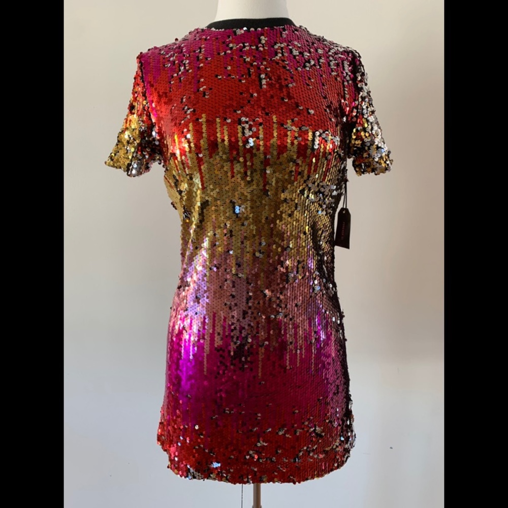 Forever 21 rainbow sequin dress medium NWT